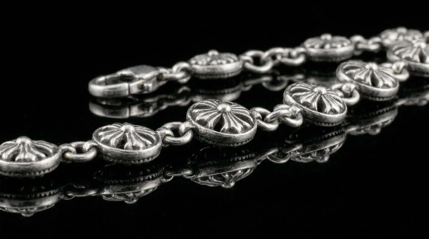 Cursed Aux Bracelet – Gothic Cross Ball Chain